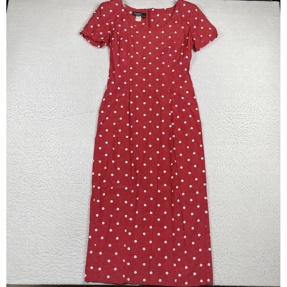 Dawn Joy Dress Womens‎ 4 Red White Polka Dot Vintage Grandmacore Retro Pinup
